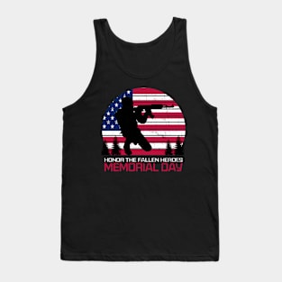 Honor The Fallen Heroes Memorial Day US Flag Tank Top